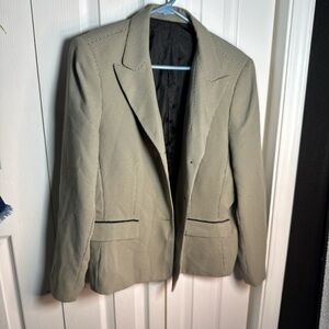 Stylish Houndstooth Blazer with Black Trim